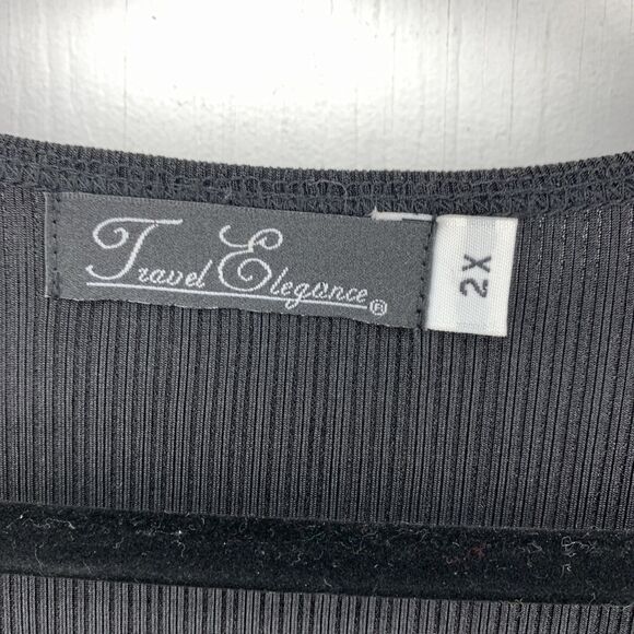 Vtg‎ Travel Elegance Womens 2X Tunic Top Crinkle Slinky Ruffle Stretch Vacation - Picture 4 of 7